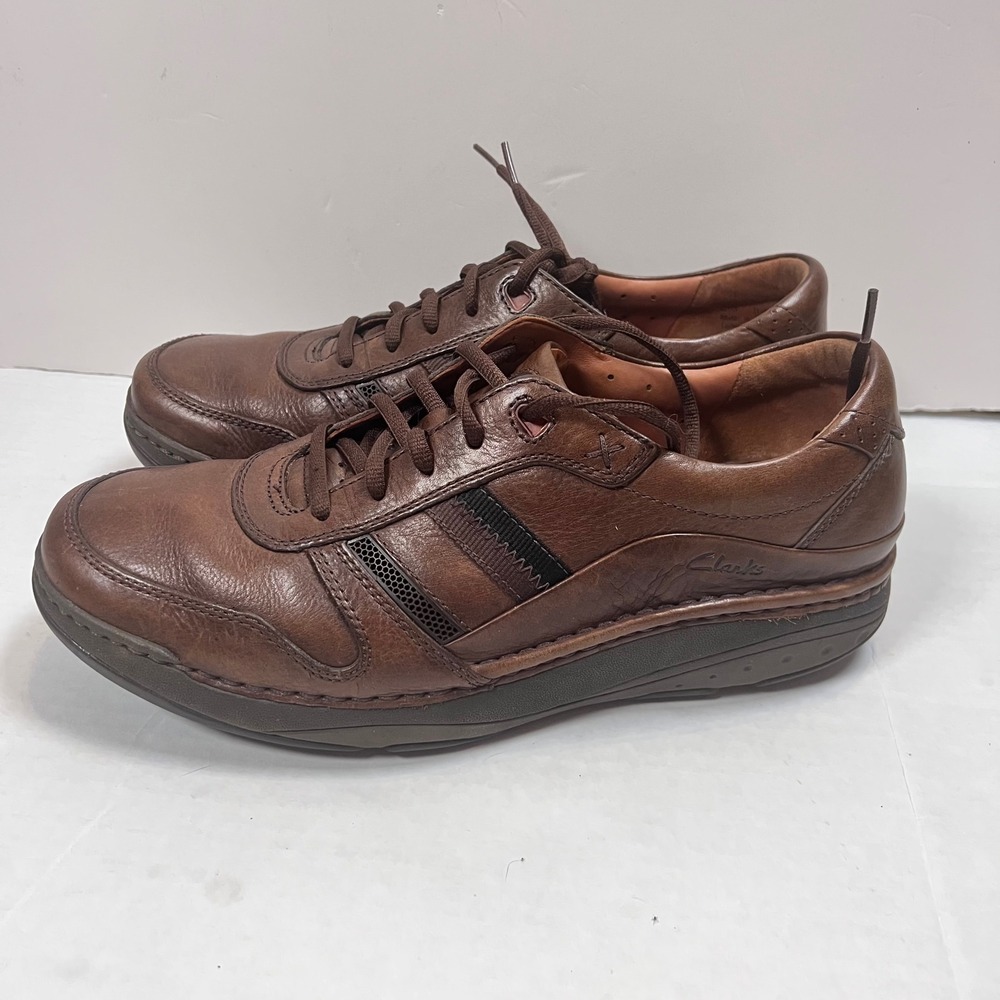 Clarks Mens Shoes 11.5 M 11.5M Brown Leather Lace Up Casual Comfort Walking